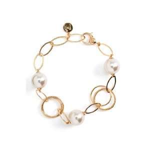  Majorica Rose Gold Circle Loop Bracelet Jewelry