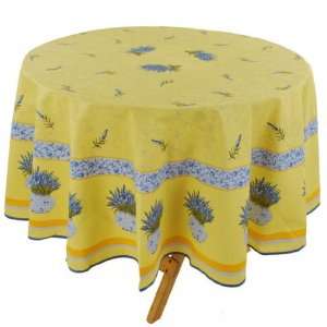   Lavender Vase Yellow 100% Cotton Tablecloths 70 Round