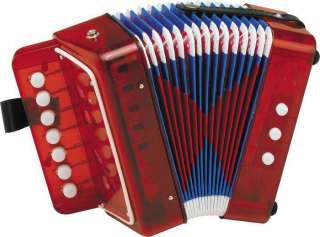 RED Toy Accordion Accordian Ages 4+ Songs & Instructions Included 
