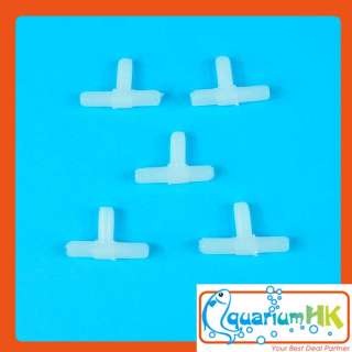 Air T Joint Plastic Inline 5 pcs for Aquarium Tubing Pipe   White