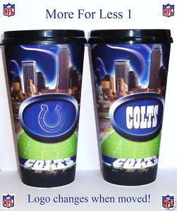 COLTS INDIANAPOLIS 2 GLASSES 3D Image Tumblers Cups NEW  