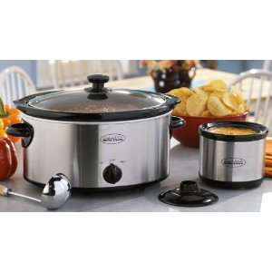   Steel Slow Cooker with BONUS 20   oz. Crock