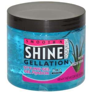 Smooth N Shine Gellation Super Hold Styling Gel, Blue, 16 Ounce (Pack 