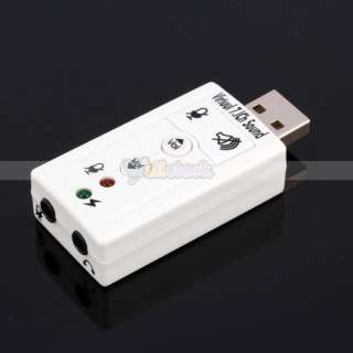 External USB 2.0 Virtual 7.1 Channel CH 3D Audio Sound Card Adapter 