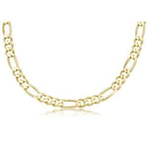  14K Solid Yellow Gold Figaro Link Chain Necklace 8mm Wide 