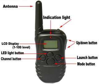   System dog training collar with LCD display and of 300 meters range
