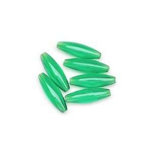    144 Green Transparent Spaghetti Beads Arts, Crafts & Sewing