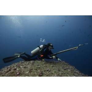 Diving With Spear Gun, Wolf Island, Galapagos Islands, Ecuador by Pete 