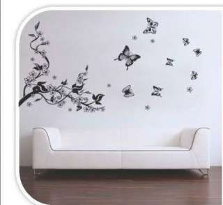 Butterfly Flowers Trees Wall Stickers / Wall Decals Vinyl Art Decal 