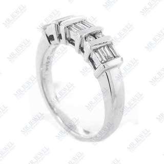 50 BAGUETTE AND ROUND DIAMOND BAND 14KT WHITE  