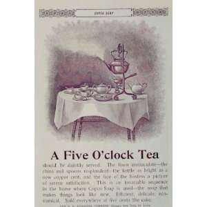 1896 Ad Copco Soap Tea Teacup Table Kettle Tablecloth   Original Print 