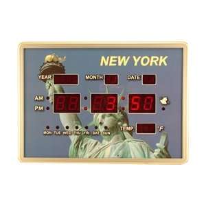   New York Digital LED Calendar Clock SS 08480