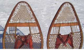 VERY OLD INDIAN MADE SNOWSHOES 42x14 ANTIQUE FANTASTIC  