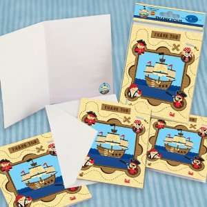  Ahoy Mates Pirate Thank You Cards (8 count) Toys & Games