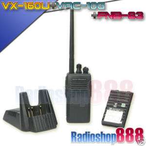 YAESU VX 160 UHF Radios+VAC 10G Charger with FNB 83 1400mah Battery 