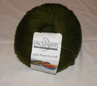 Cascade Yarns 220 Superwash Wool Yarn Color Medium Green 888  