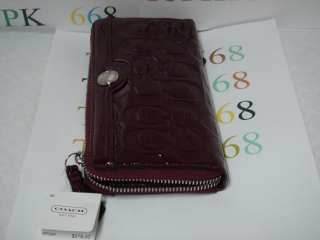   Set NWT COACH~Garnet~Galley Embossed Patent E & W Tote 17728 + Wallet