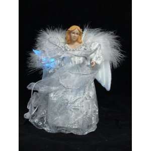   Silver Angel with Star Wand Christmas Tree Topper