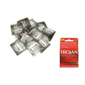   Latex Condoms Lubricated 12 condoms Plus TROJAN ELEXA VIBRATING RING