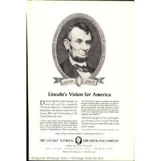   Insurance (Abraham Lincoln) Lincolns Vision for America Vintage Ad