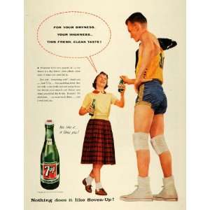  1957 Ad Volleyball Player Drink 7 UP Soda Seven Up Company 