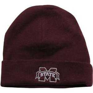   State Bulldogs Infant Maroon Solid Ski Knit Beanie