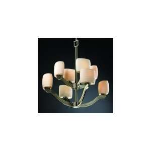   Chandelier in Brushed Nickel with Waterfall glass