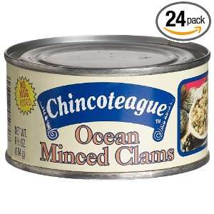 Chincoteague Seafood Minced Ocean Clams, 6.5 Ounce Cans (Pack of 24 