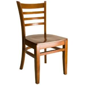   Cherry Wood Ladder Back Chair with Wood Seat